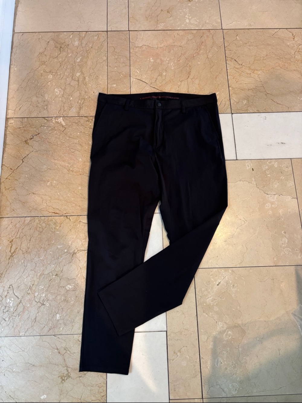 RHONE Black Men's Slim Dress Pants